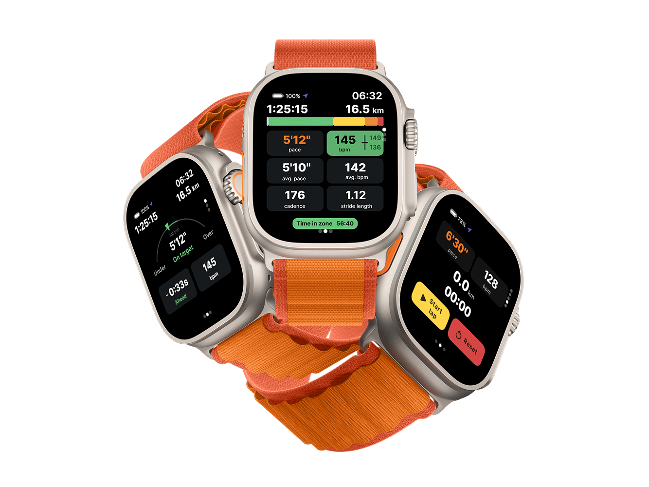 Apple Watch app running screen